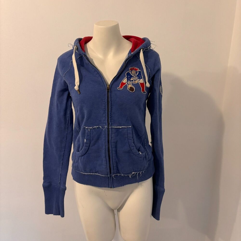 Retro Throwback Mitchell & Ness Nostalgia Co NFL New England Patriots Zip Hoodie
